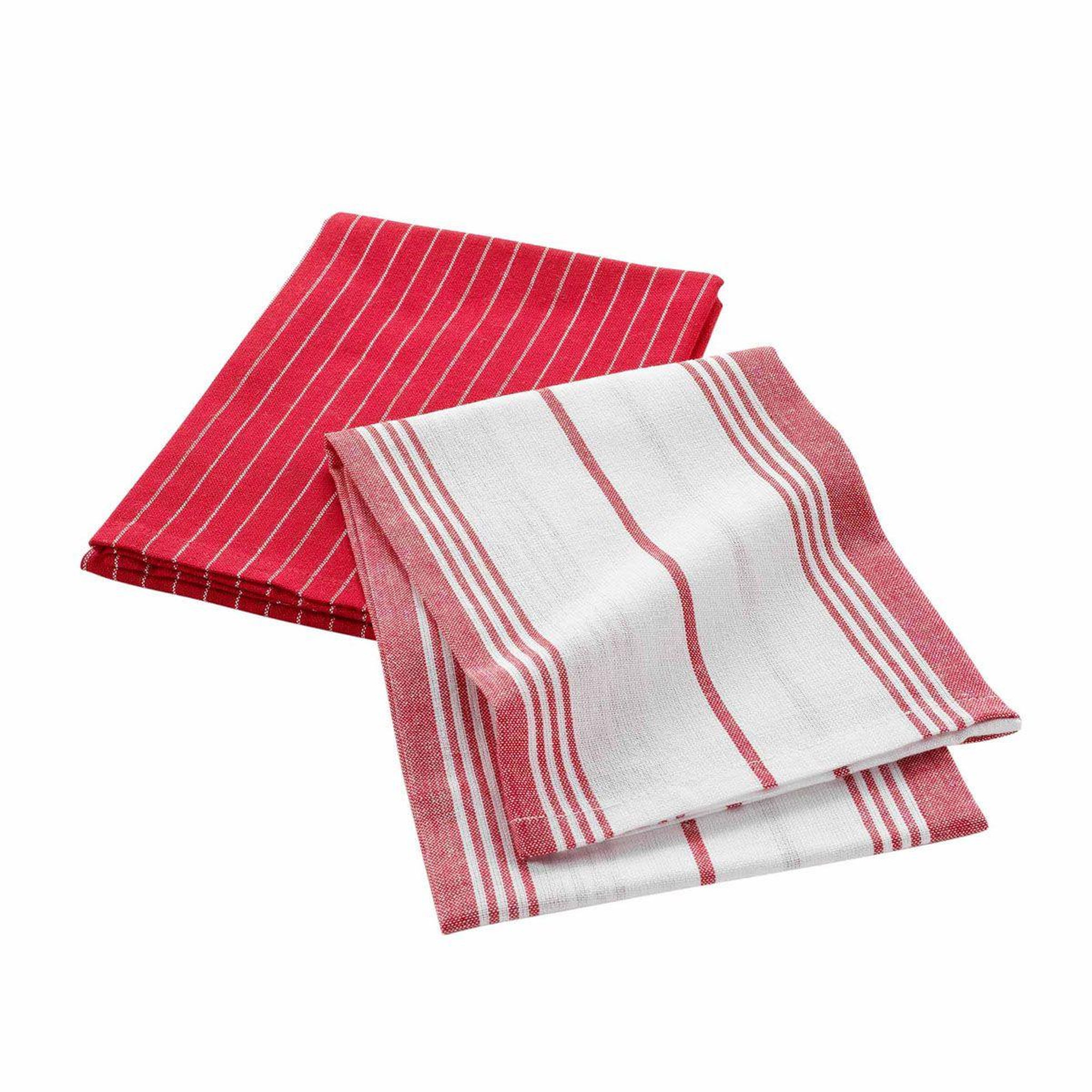 Douceur d'Intérieur Lot de 2 torchons  suzette  50x70cm rouge