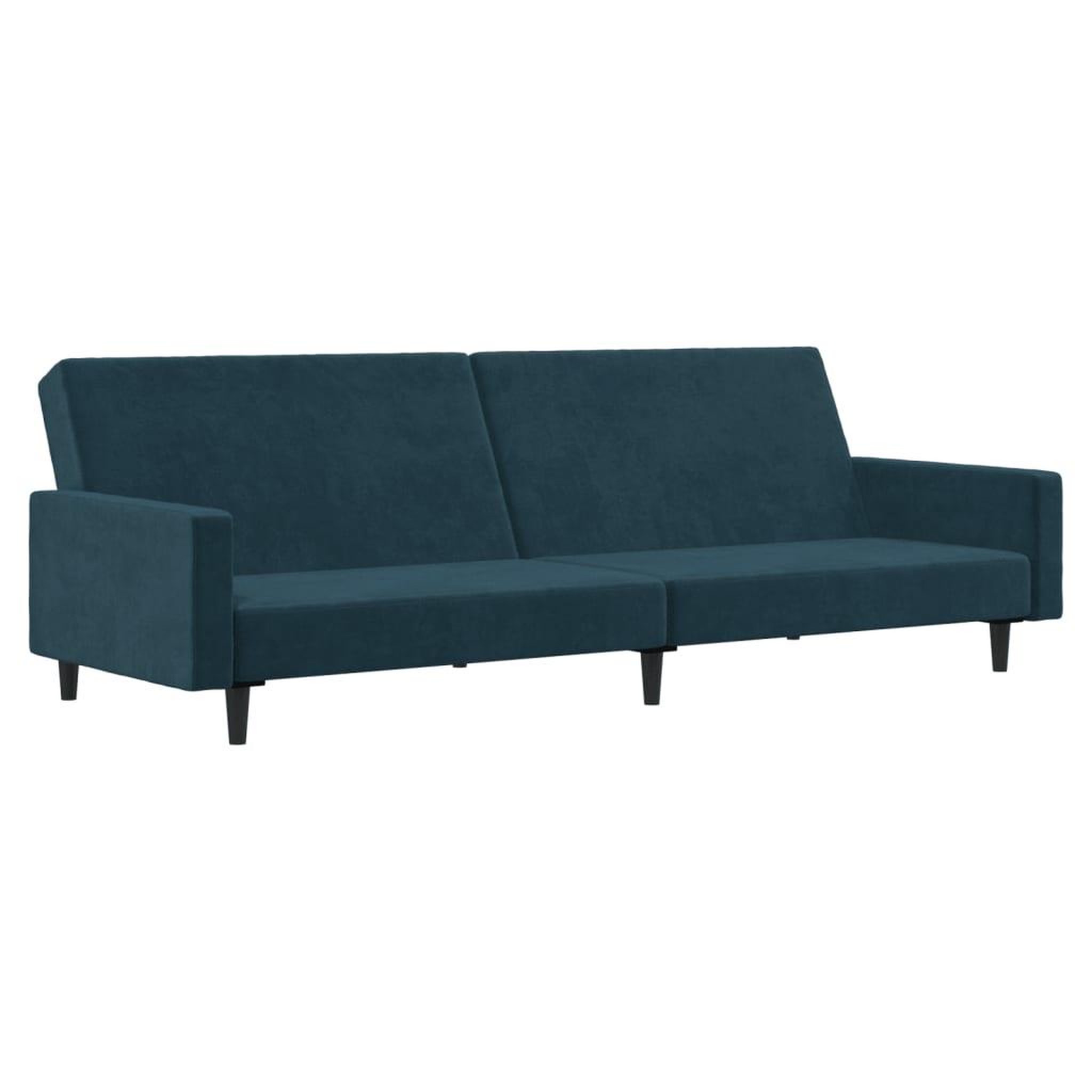 Voir la diapositive 2 : VIDAXL Canape-lit a 2 places Bleu Velours