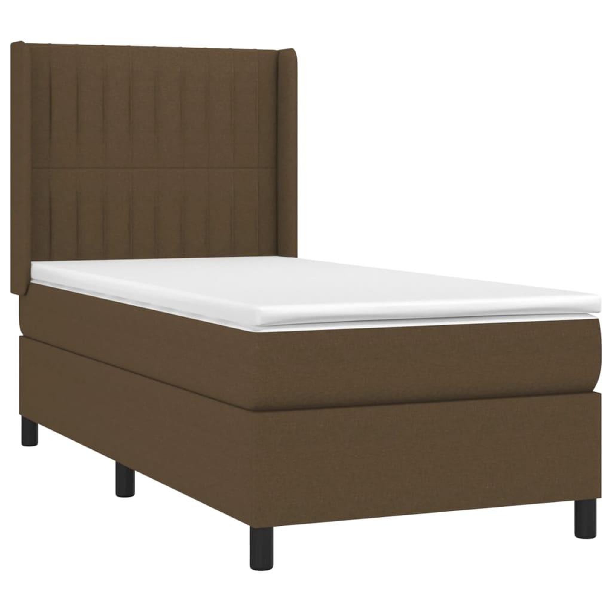 Voir la diapositive 4 : VIDAXL Sommier a lattes de lit matelas LED Marron fonce 80x200cm Tissu