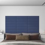 VIDAXL Panneaux muraux 12 pcs Bleu 60x15 cm Tissu 1,08 m²