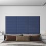 Voir la diapositive 1 : VIDAXL Panneaux muraux 12 pcs Bleu 60x15 cm Tissu 1,08 m²
