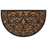 VIDAXL Tapis de porte demi-rond 45x75 cm caoutchouc et fibre de coco