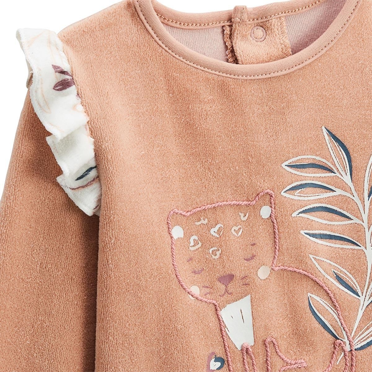 Petit Béguin Pyjama enfant 2 pièces en velours Matcha