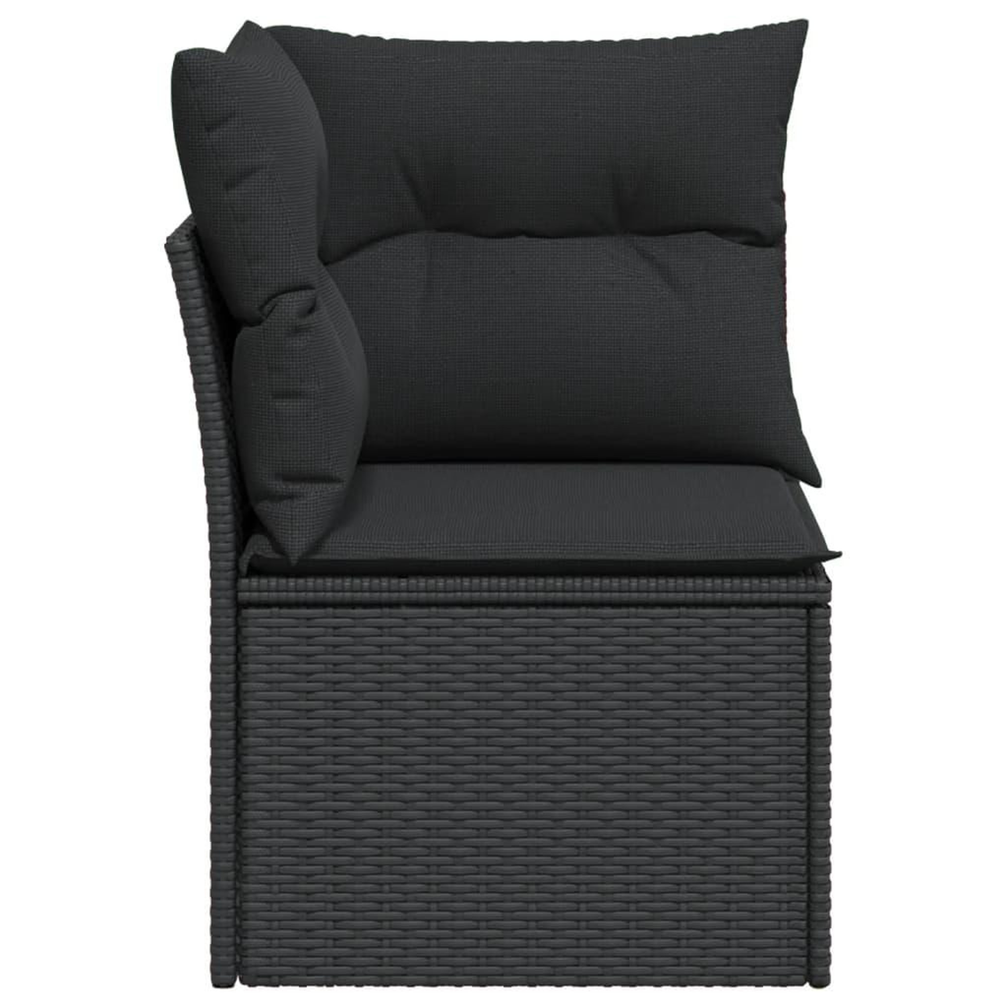 Voir la diapositive 5 : VIDAXL Canape d'angle de jardin avec coussins noir resine tressee