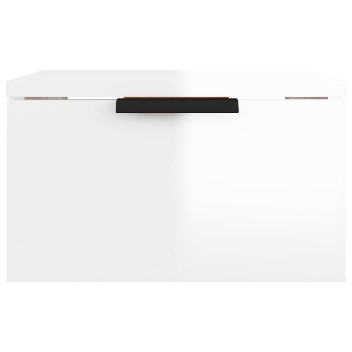 VIDAXL Table de chevet murale blanc brillant 34x30x20 cm