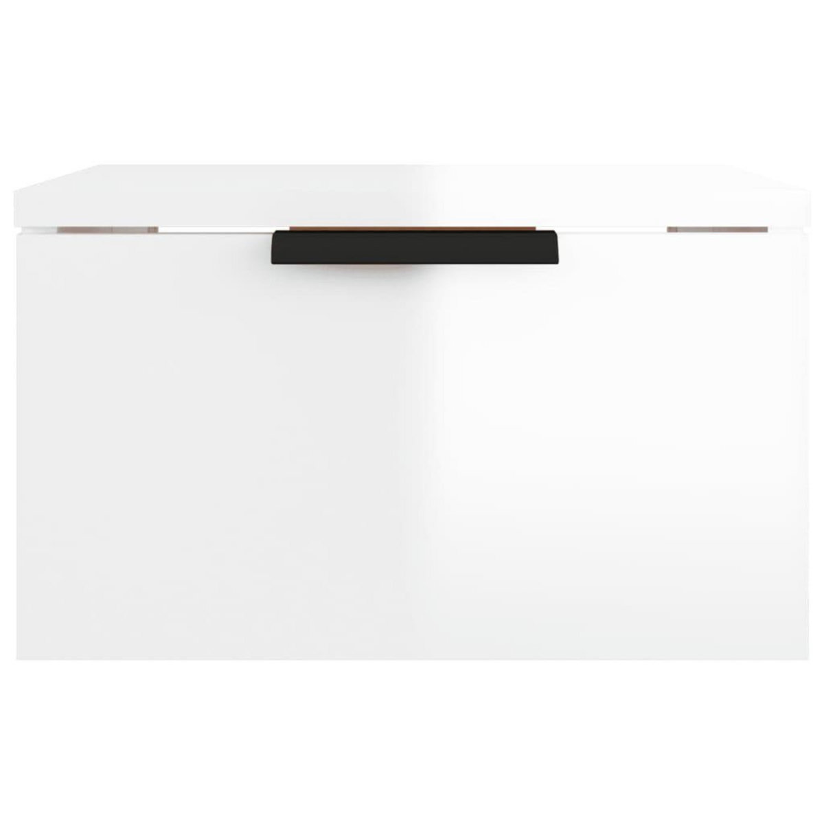VIDAXL Table de chevet murale blanc brillant 34x30x20 cm