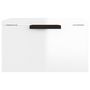 Voir la diapositive 3 : VIDAXL Table de chevet murale blanc brillant 34x30x20 cm