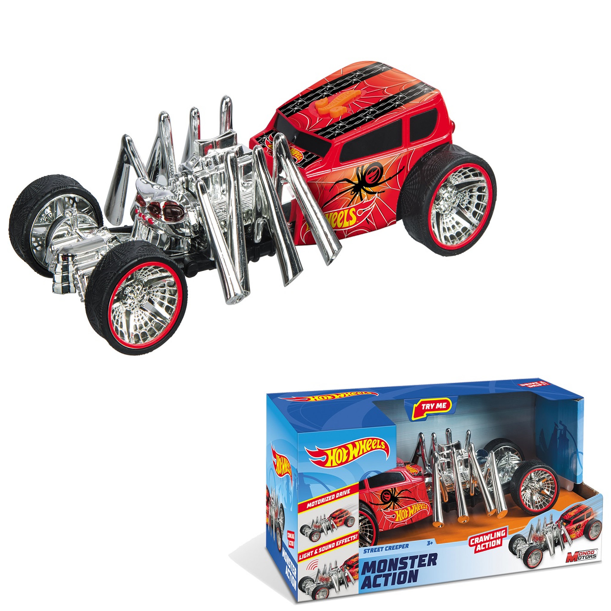 Voir la diapositive 3 : MONDO Voiture à friction Monster action - Street Creeper 22 cm - Hot Wheels