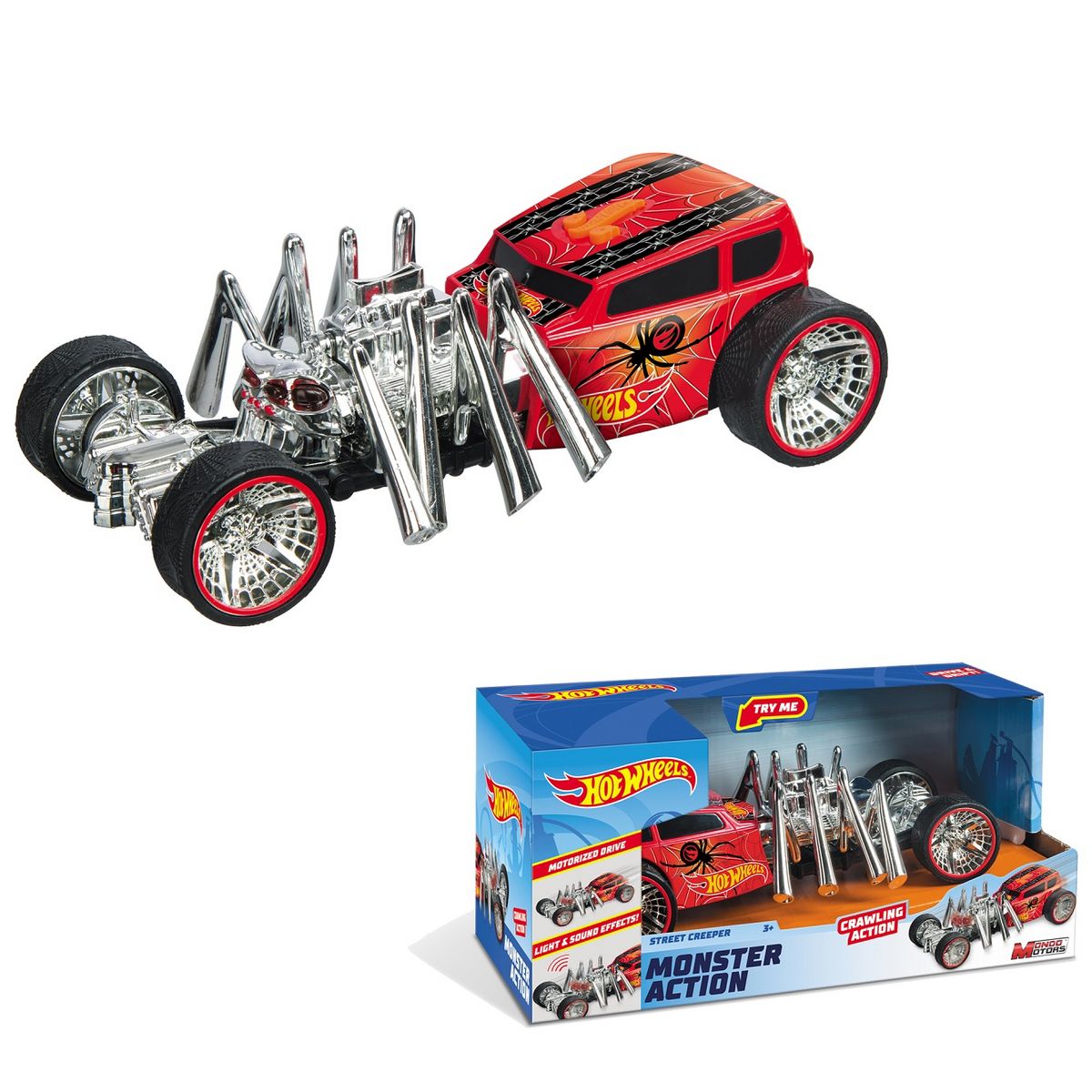 MONDO Voiture à friction Monster action - Street Creeper 22 cm - Hot Wheels