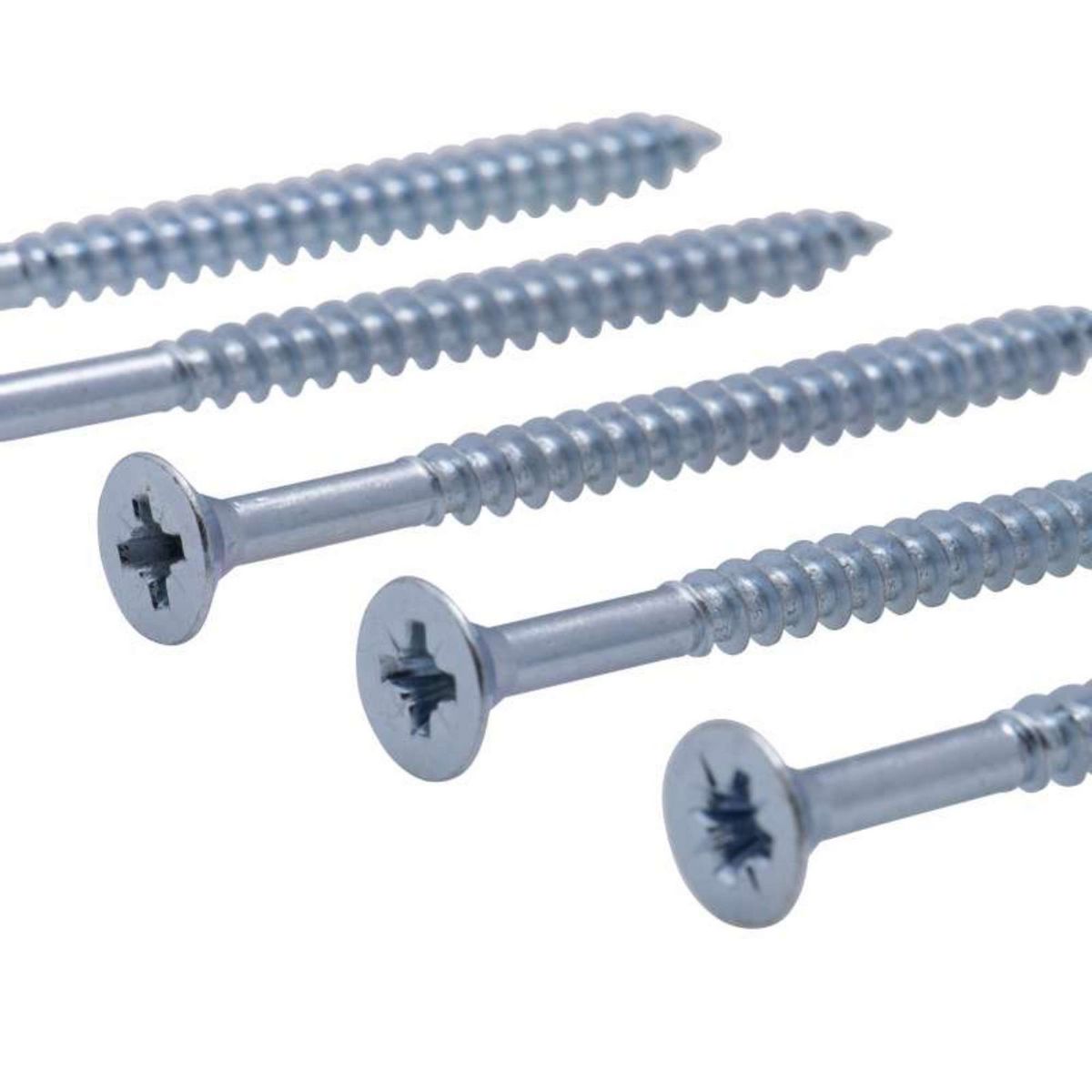  Vis à bois tête fraisée PZ zinguée Vissal filet total 6x80 mm  x5 vis