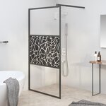 VIDAXL Paroi de douche 100x195 cm Verre ESG avec design de pierre Noir