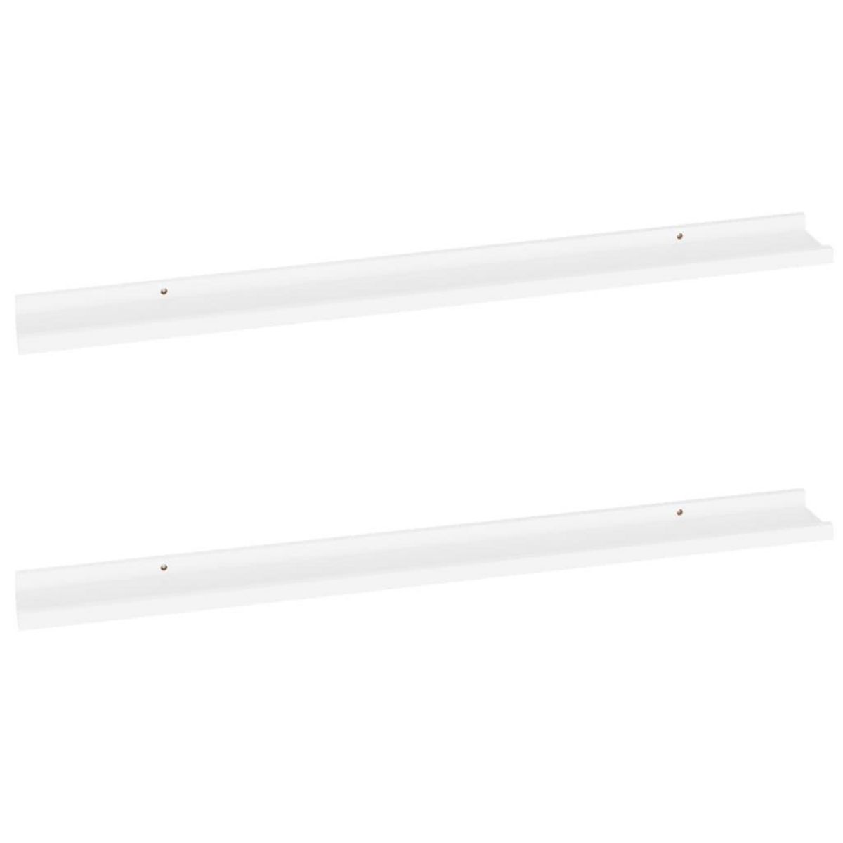 VIDAXL Etageres murales 2 pcs Blanc 100x9x3 cm