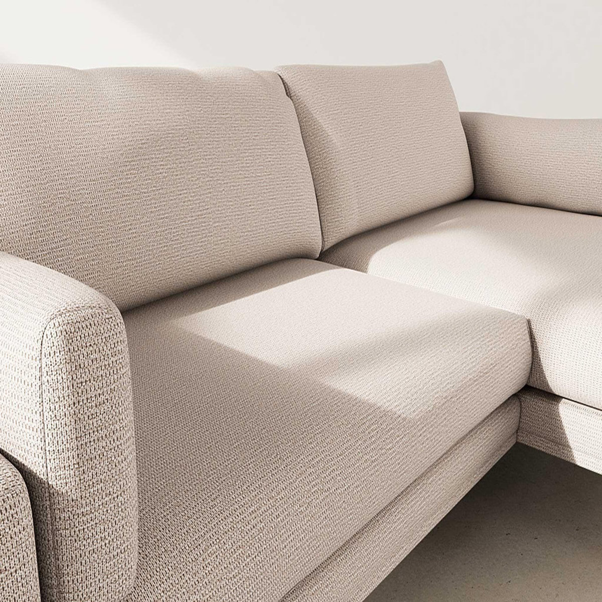 LISA DESIGN Carlos - canapé d'angle droit 4 places ultra moelleux en tissu texturé