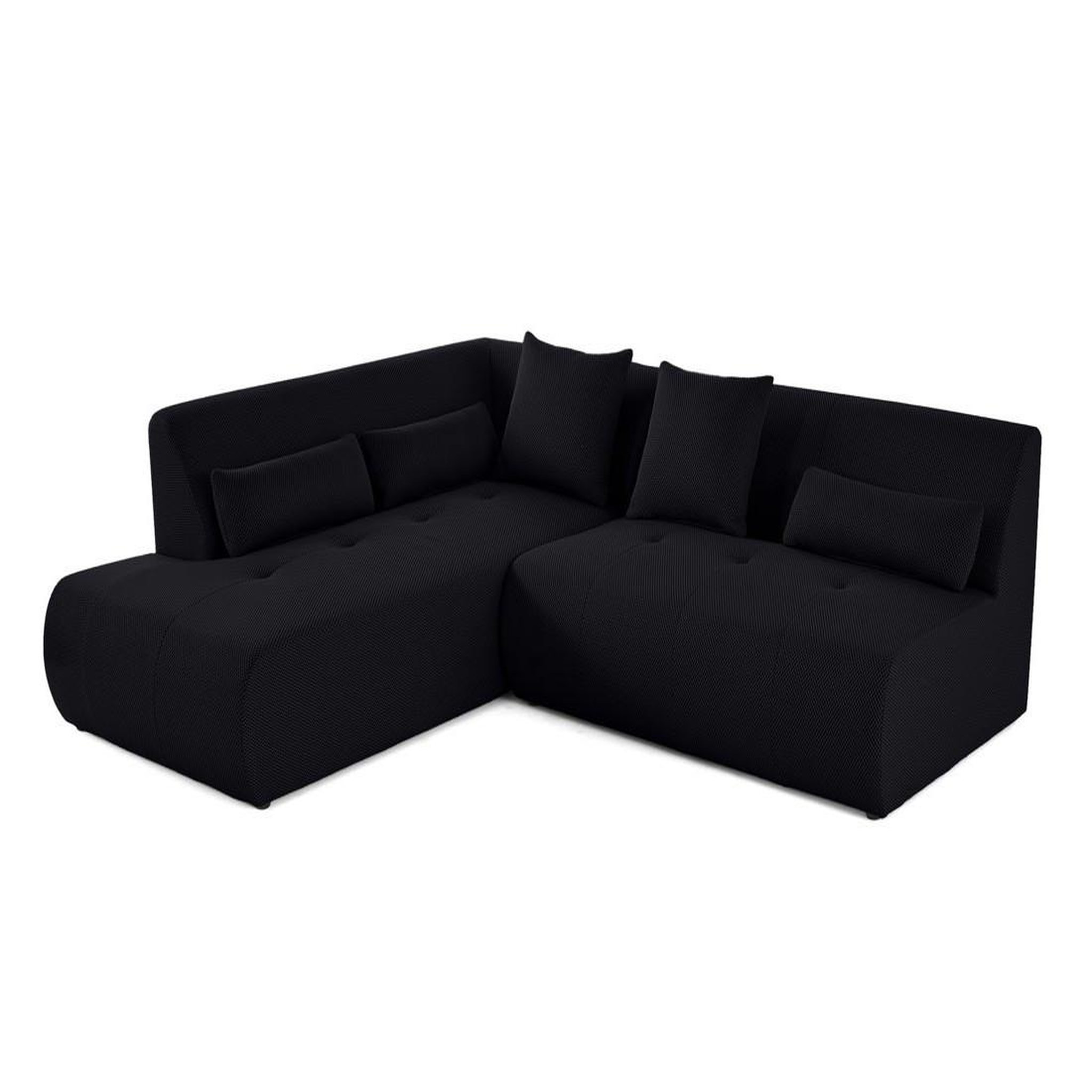 Voir la diapositive 2 : LISA DESIGN Onyx - canapé modulable d'angle gauche - 5 places - en tissu mailles 3d