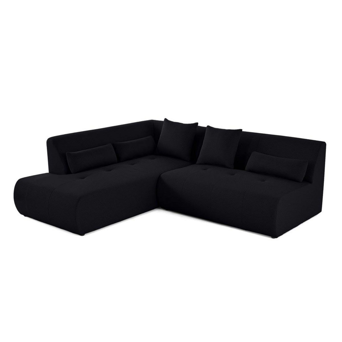 LISA DESIGN Onyx - canapé modulable d'angle gauche - 5 places - en tissu mailles 3d