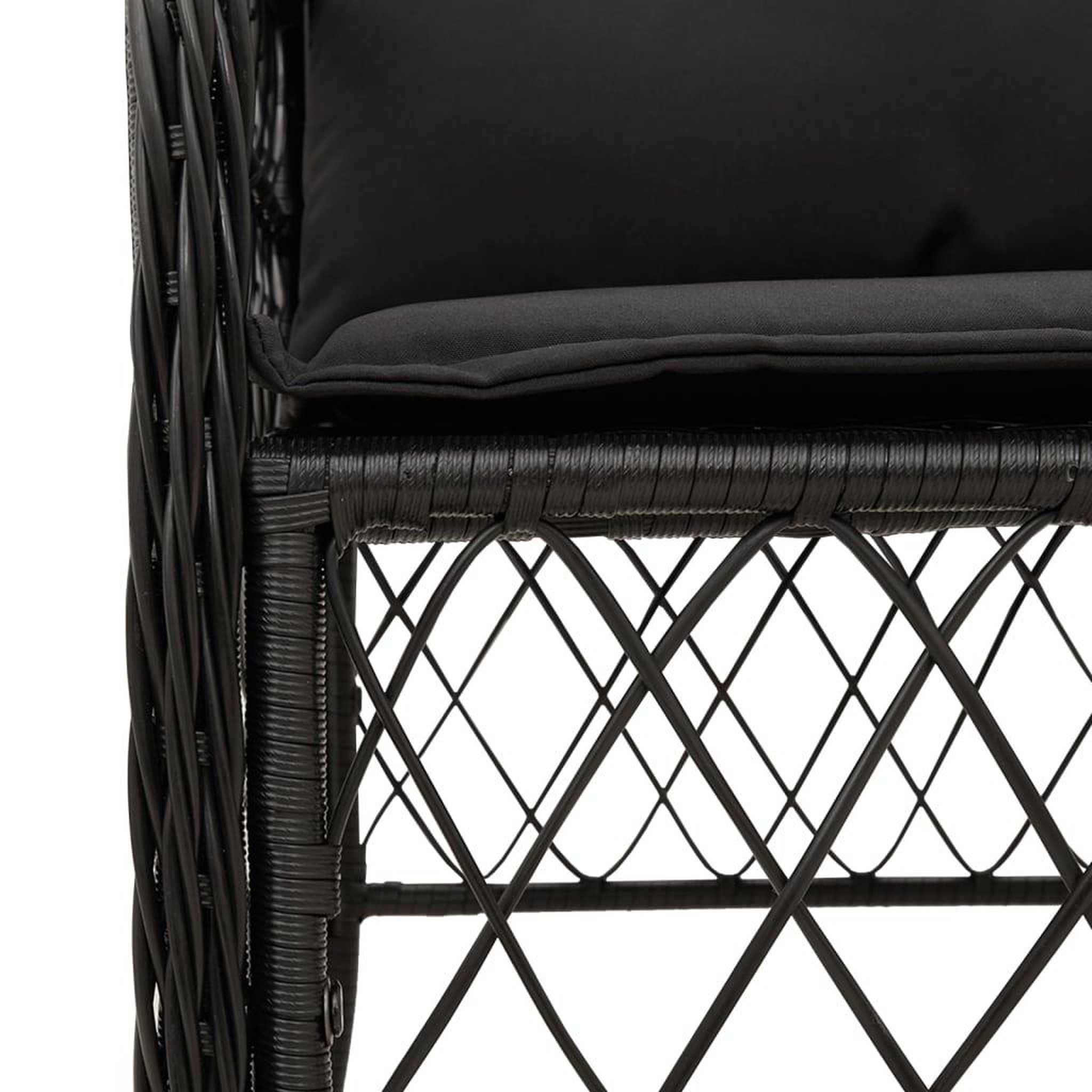 Voir la diapositive 5 : VIDAXL Ensemble a manger de jardin 9pcs coussins noir resine tressee