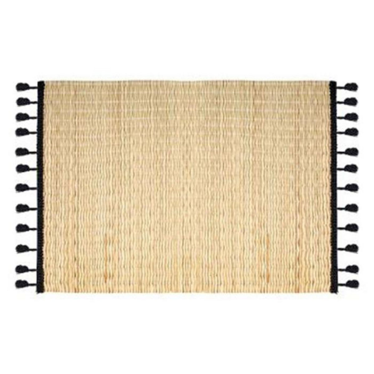 SECRET DE GOURMET Set de Table à Pompons  Terre  30x45cm Noir