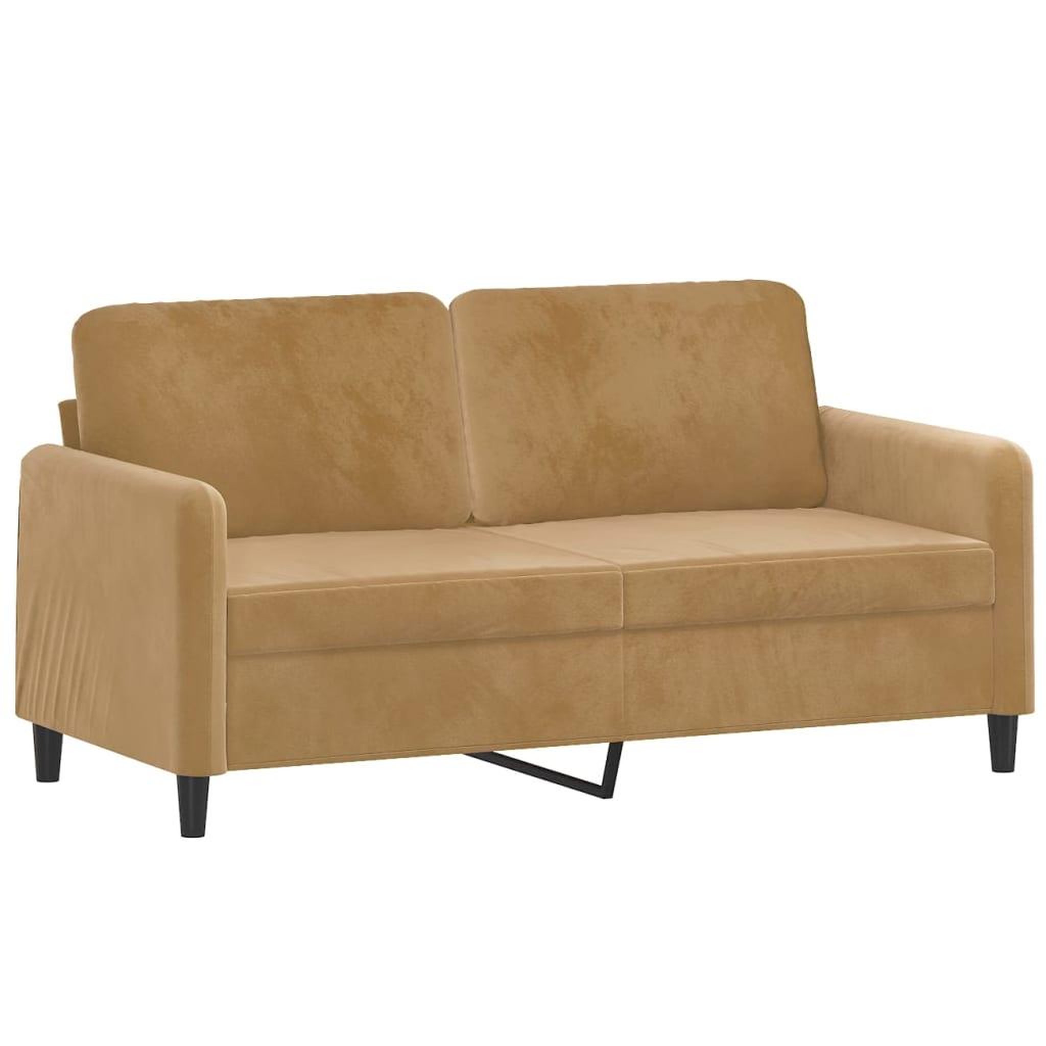 Voir la diapositive 2 : VIDAXL Canape a 2 places Marron 140 cm Velours