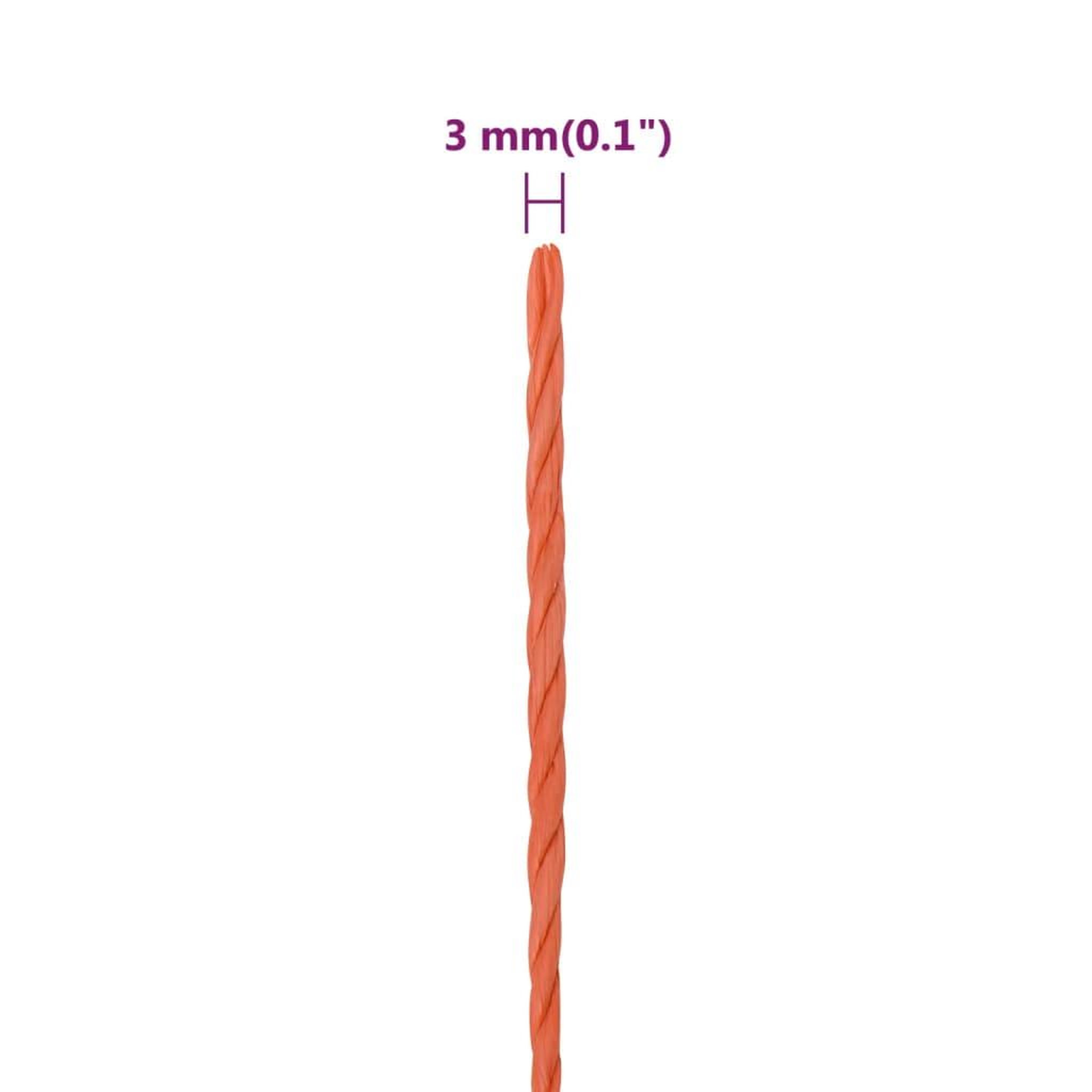 Voir la diapositive 6 : VIDAXL Corde de travail orange 3 mm 50 m polypropylene