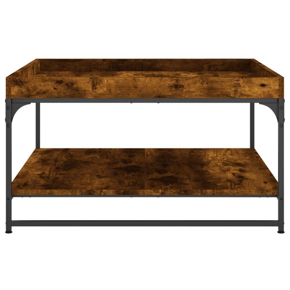 VIDAXL Table basse chene fume 80x80x45 cm bois d'ingenierie et fer
