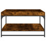 Voir la diapositive 5 : VIDAXL Table basse chene fume 80x80x45 cm bois d'ingenierie et fer