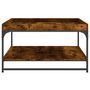 Voir la diapositive 5 : VIDAXL Table basse chene fume 80x80x45 cm bois d'ingenierie et fer