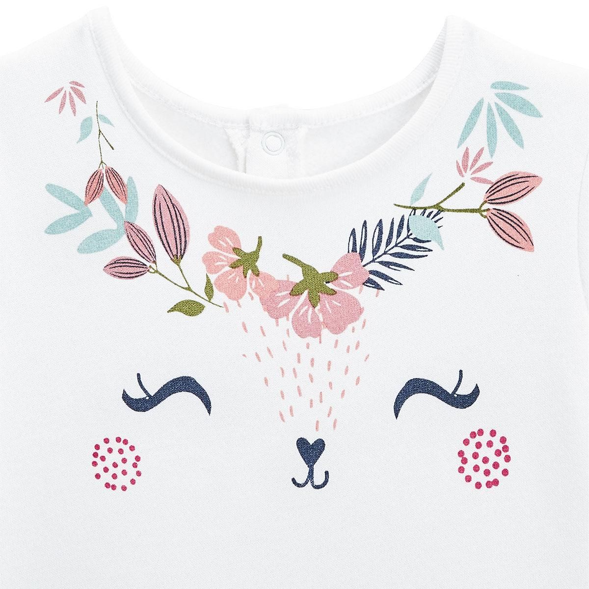 Petit Béguin Robe bébé en molleton fille Naya