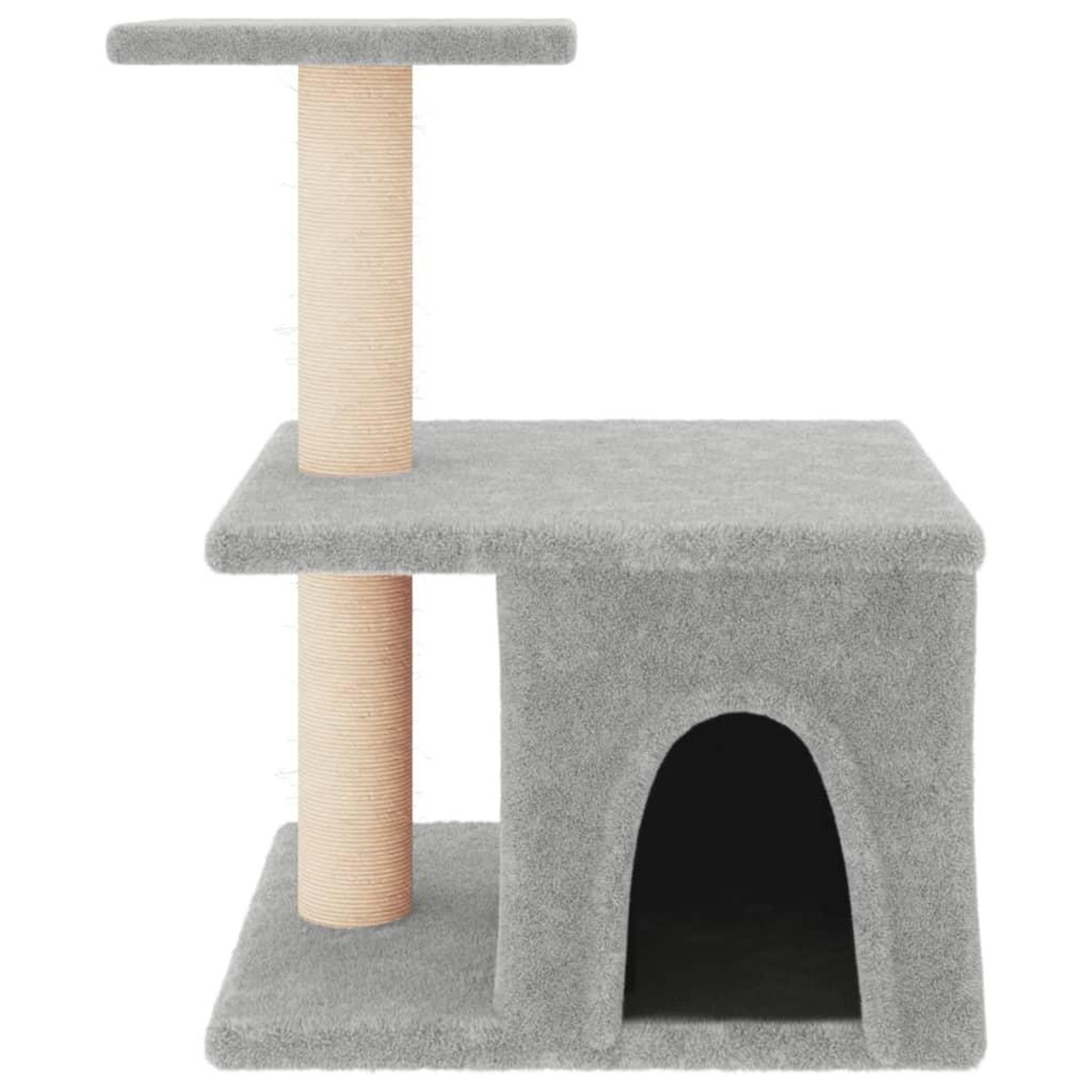 Voir la diapositive 3 : VIDAXL Arbre a chat avec griffoirs en sisal gris clair 48 cm