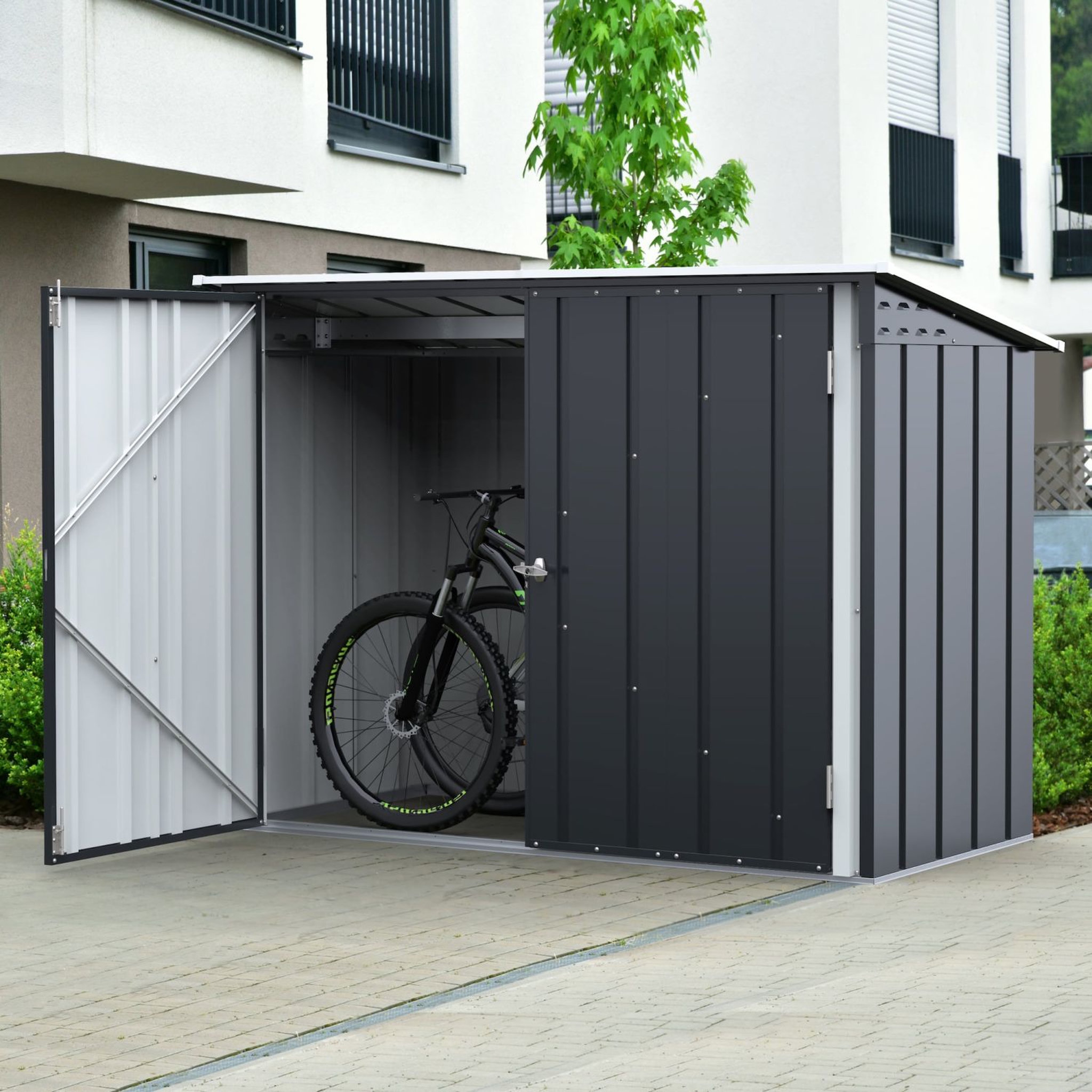Voir la diapositive 1 : DURAMAX Abri à vélos - Métal - Anthracite - 2,05m²