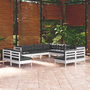 Voir la diapositive 1 : VIDAXL Salon de jardin 11 pcs avec coussins blanc bois de pin solide