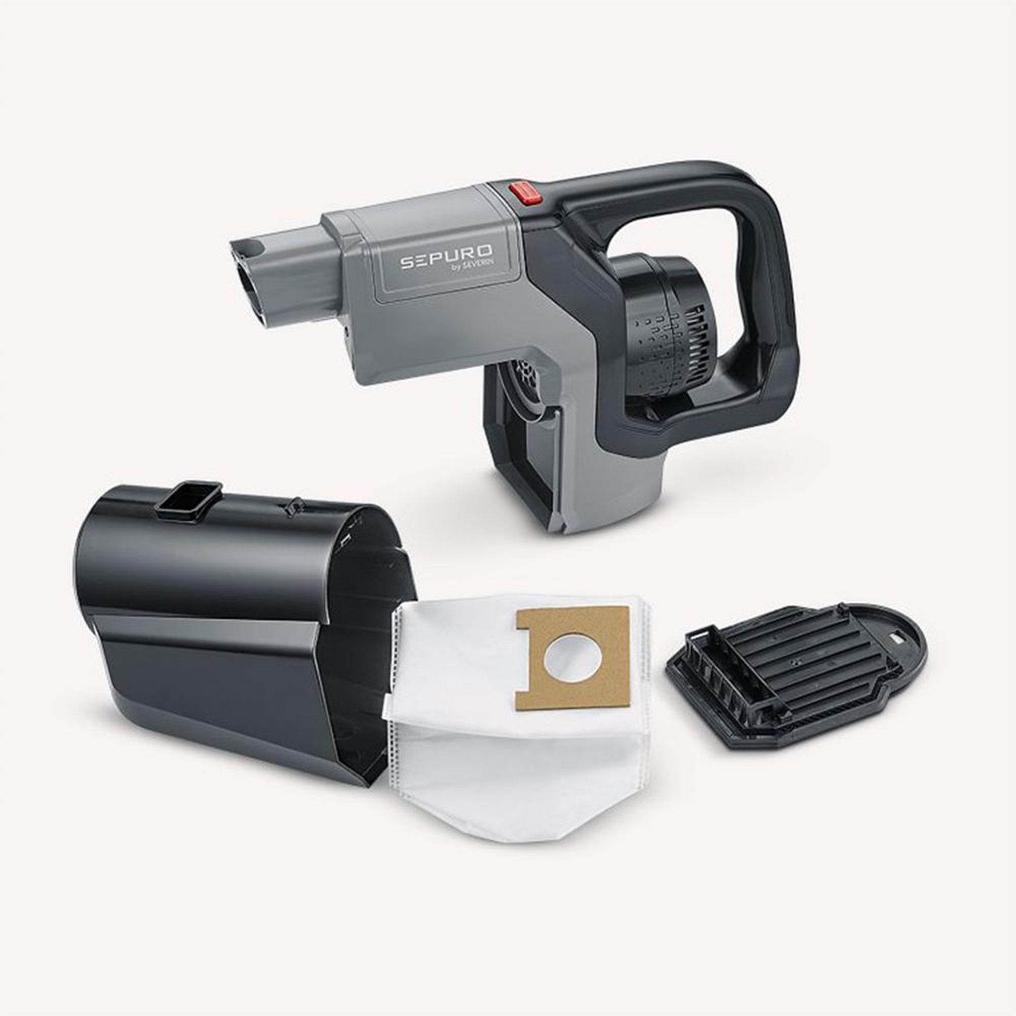 Voir la diapositive 4 : SEVERIN Aspirateur balai 2en1 rechargeable avec sac 18v gris - hv7185