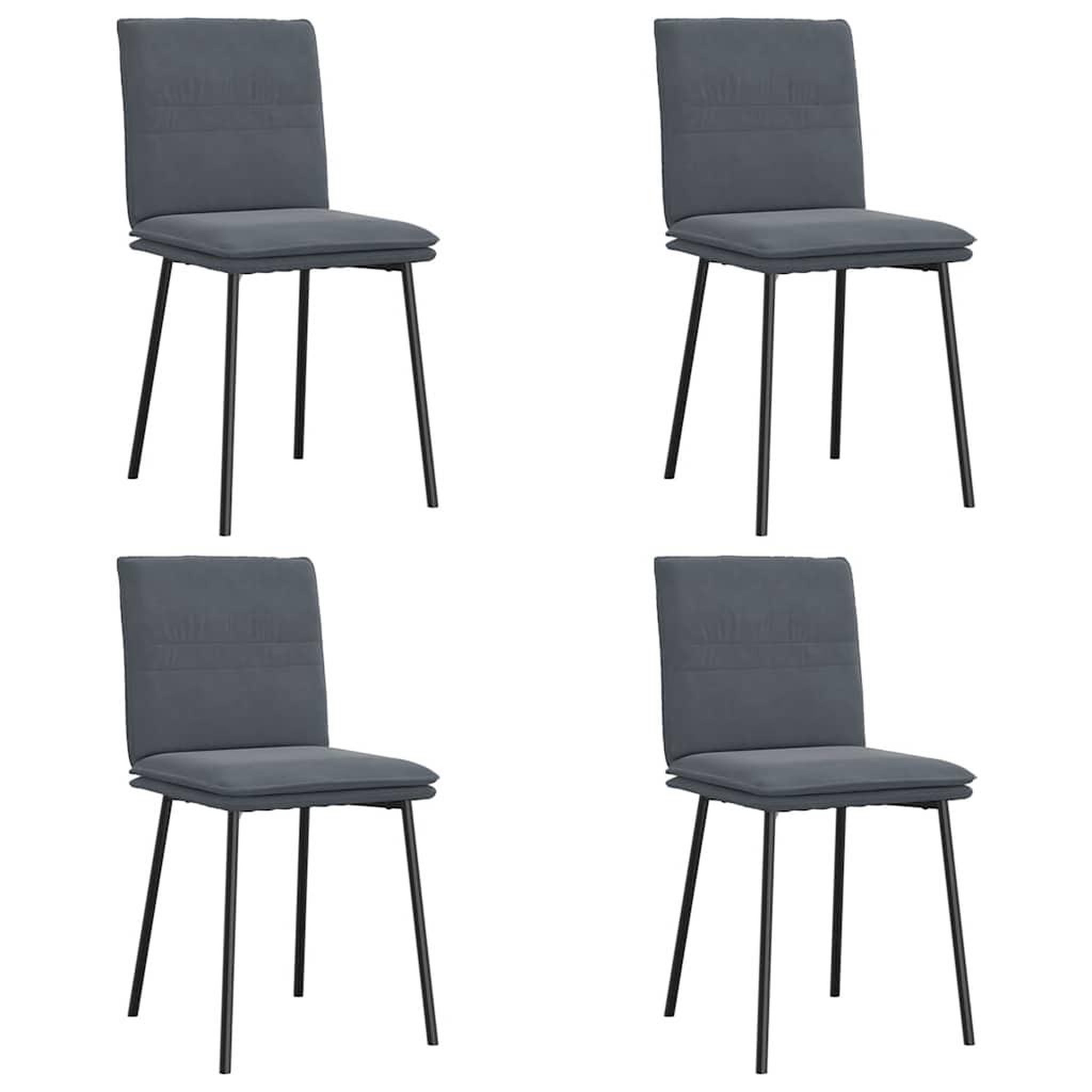 Voir la diapositive 2 : VIDAXL Chaises a manger lot de 4 Gris fonce Velours