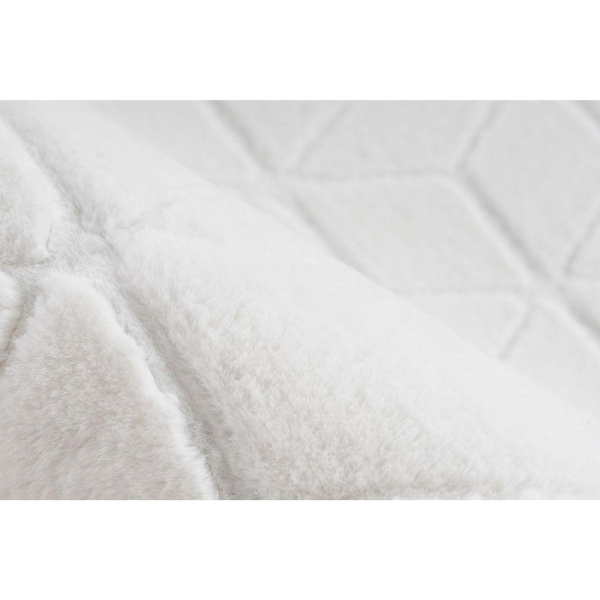 Paris Prix Tapis Shaggy Effet 3D  Vivica  Blanc