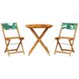 Voir la diapositive 2 : VIDAXL Ensemble de bistro 3 pcs motif de feuilles tissu et bois massif