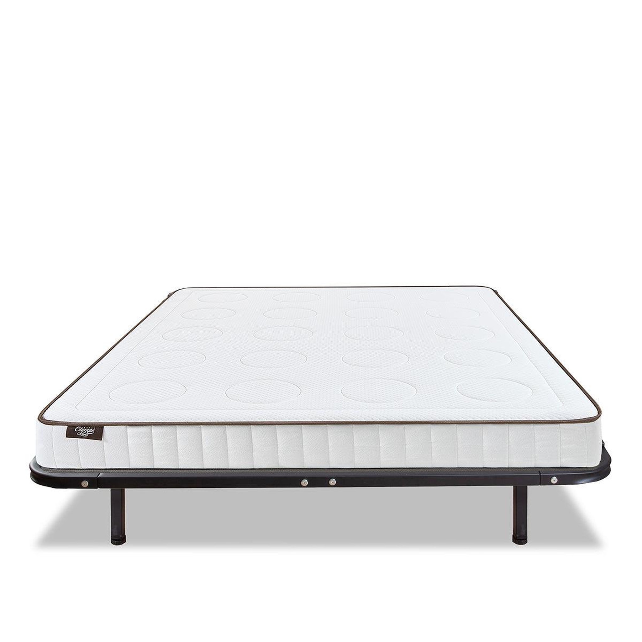Voir la diapositive 2 : OLYMPE LITERIE Olympe literie | ensemble cristal | matelas mémoire de forme + sommier métal