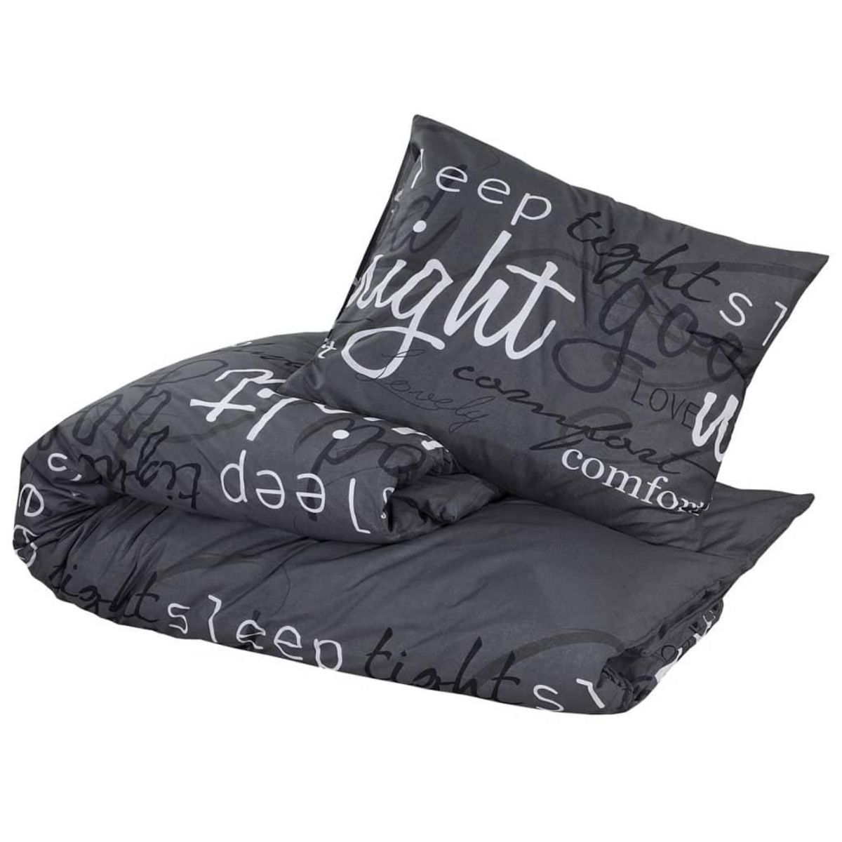 VIDAXL Ensemble de housse de couette Noir 225x220 cm Coton