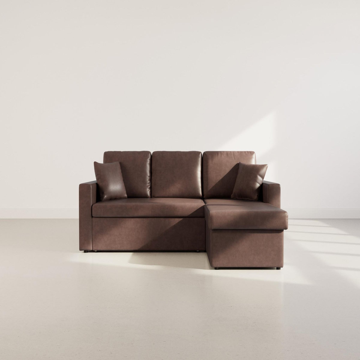 BEST MOBILIER Cyrus - canapé d'angle réversible 4 places - convertible avec coffre - en simili