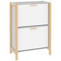 Voir la diapositive 2 : VIDAXL Armoire a chaussures Blanc 57,5x33x80 cm Bois d'ingenierie