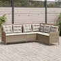 Voir la diapositive 1 : VIDAXL Canape de jardin avec coussins forme de L beige resine tressee