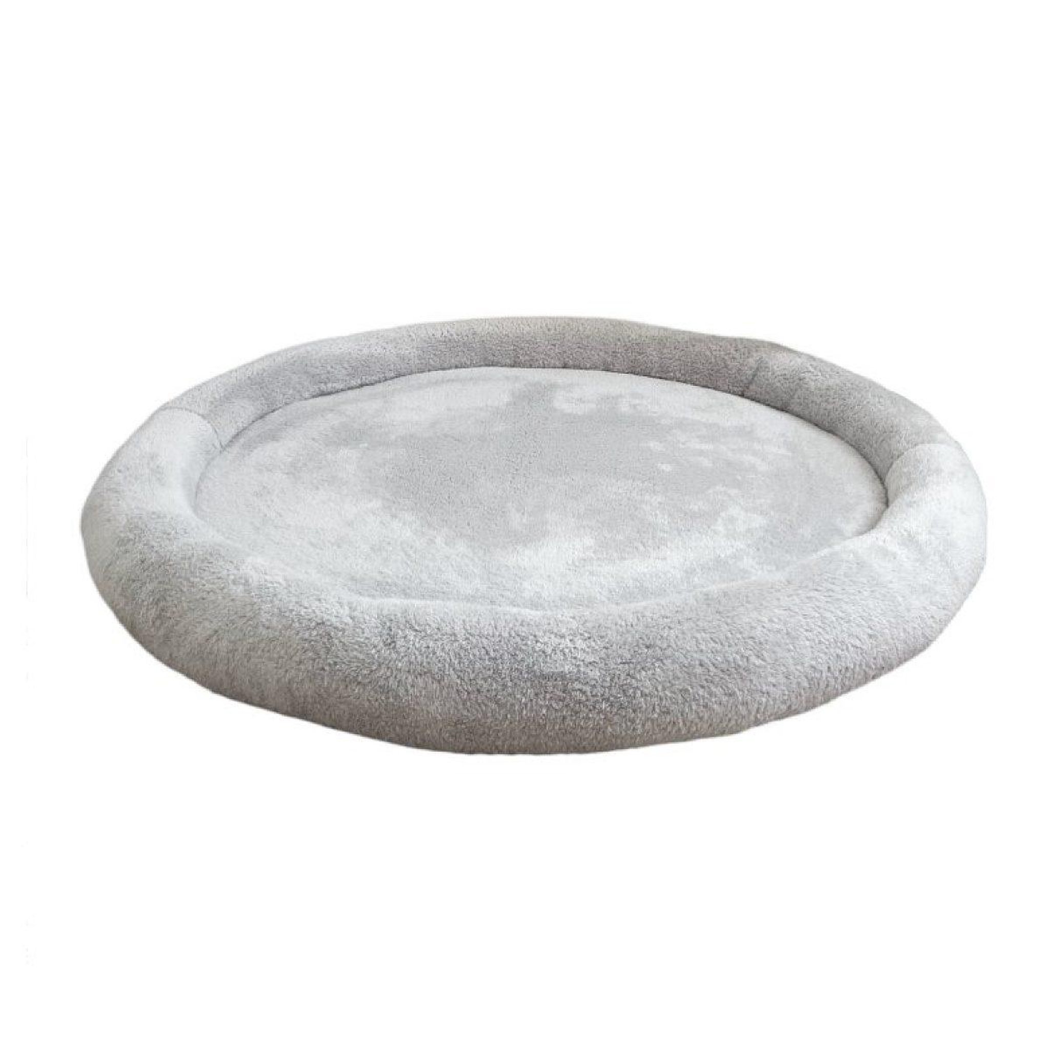 MONIO FOR KIDS Tapis de jeu nid en peluche gris clair