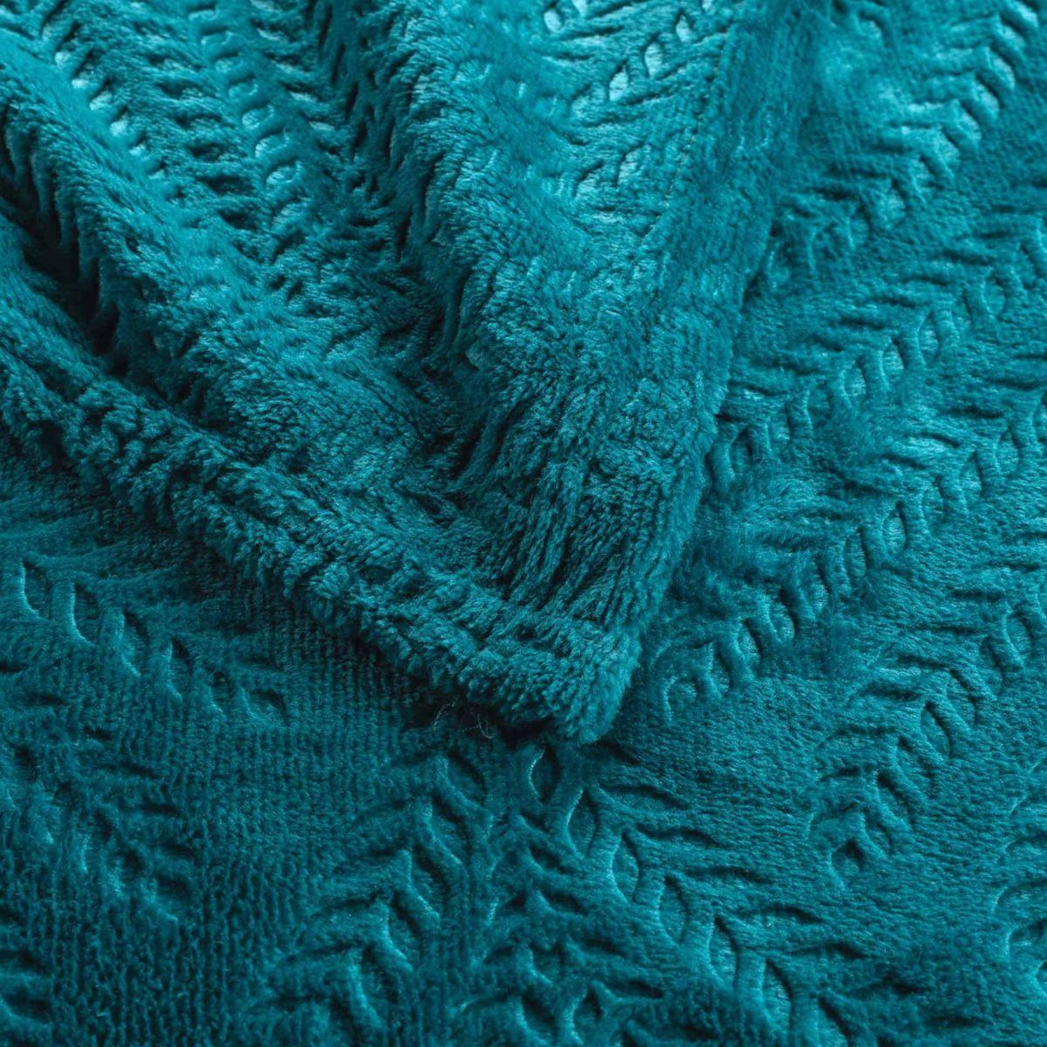 Voir la diapositive 2 : Douceur d'Intérieur Plaid uni en flanelle  nelia  125x150cm bleu