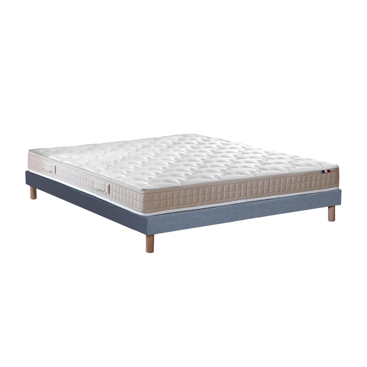 IDLITERIE Ensemble matelas 100% latex 3 zones PURE avec sommier - confort français