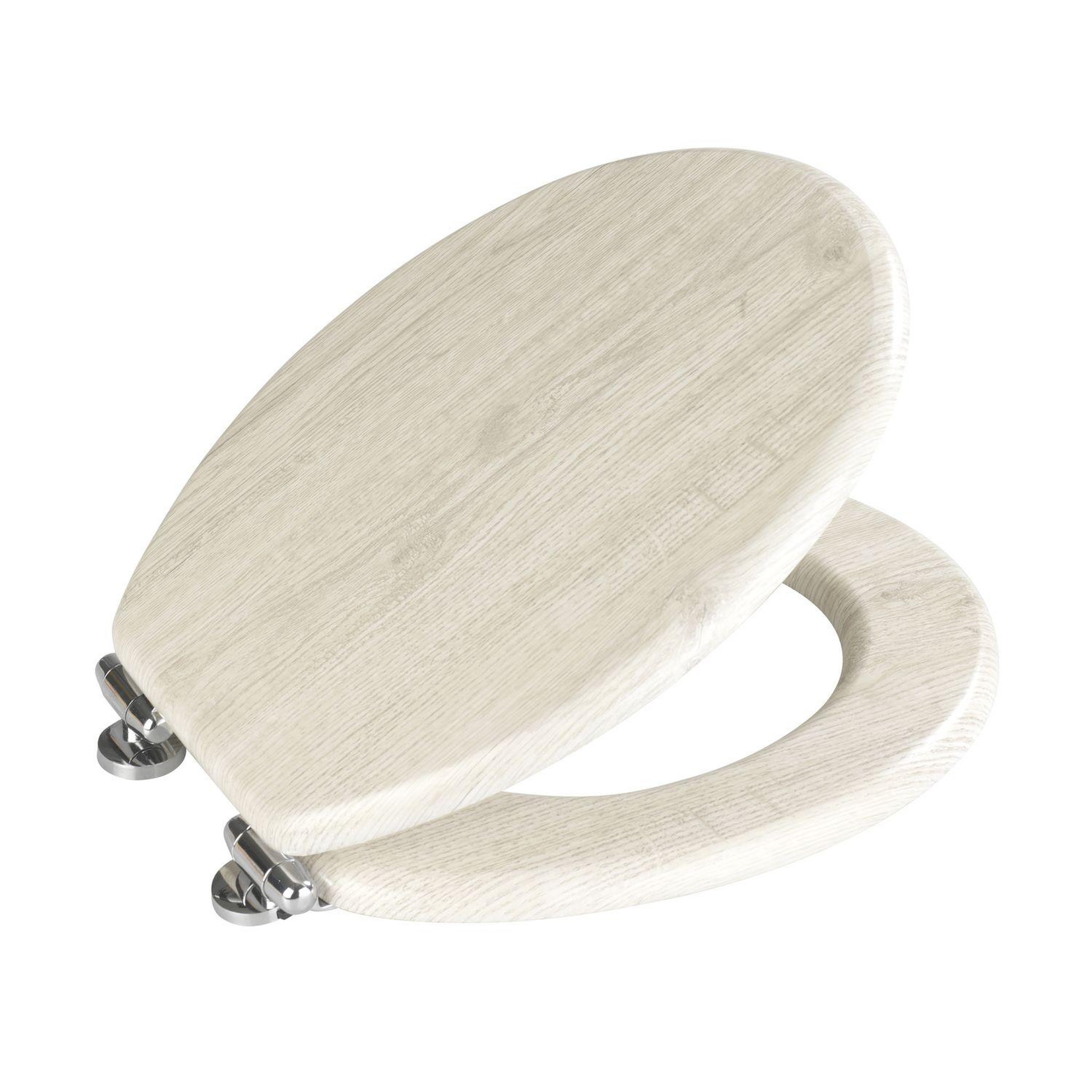Voir la diapositive 2 : Wenko Abattant WC en MDF design bois chêne - Gris