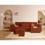 Voir la diapositive 1 : BEST MOBILIER Topaze - canapé d'angle réversible 4 places - convertible avec coffre, tablette et poufs - en velours côtelé