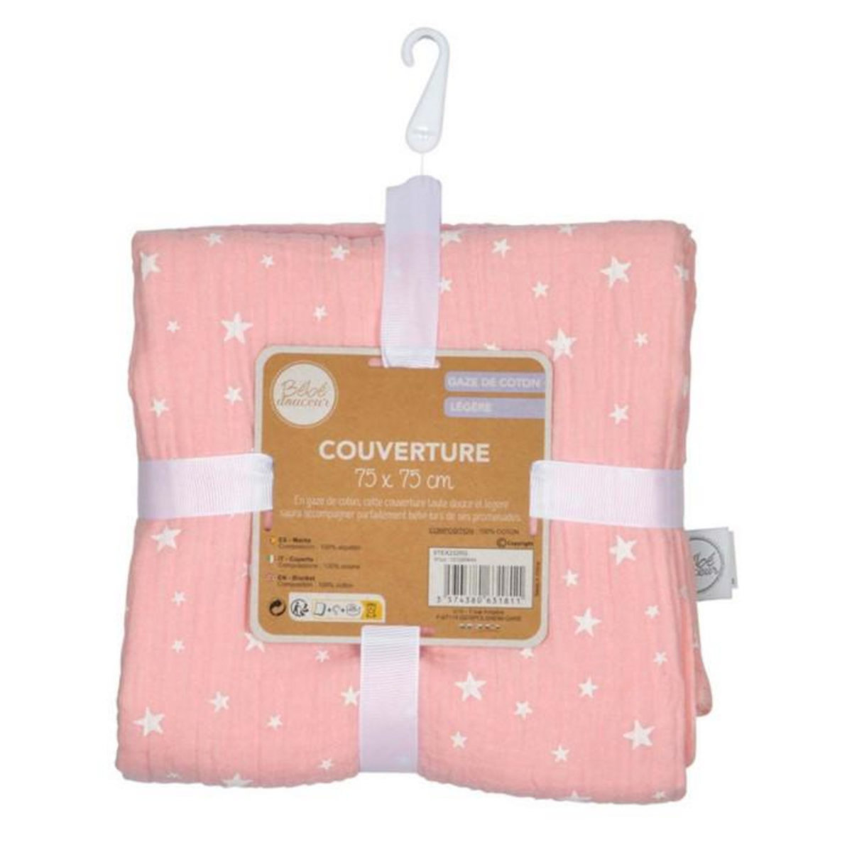 Paris Prix Couverture pour Bébé  Coton  75x75cm Rose
