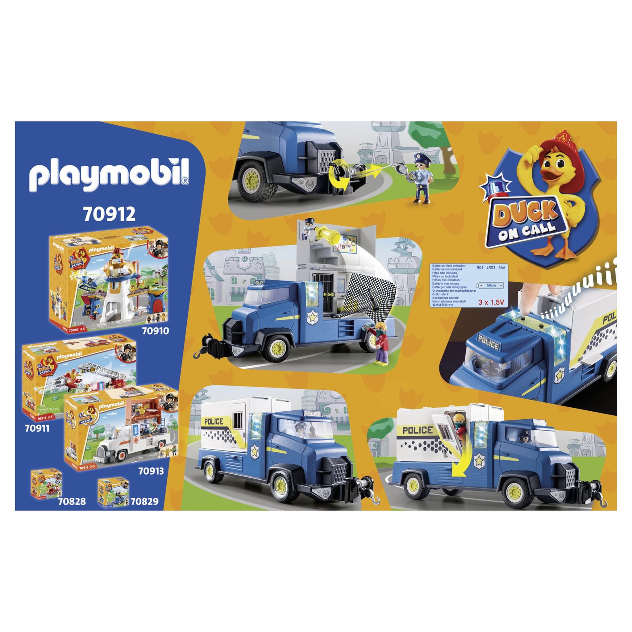 Voir la diapositive 3 : PLAYMOBIL 70912 - Duck on Call - Fourgon de police