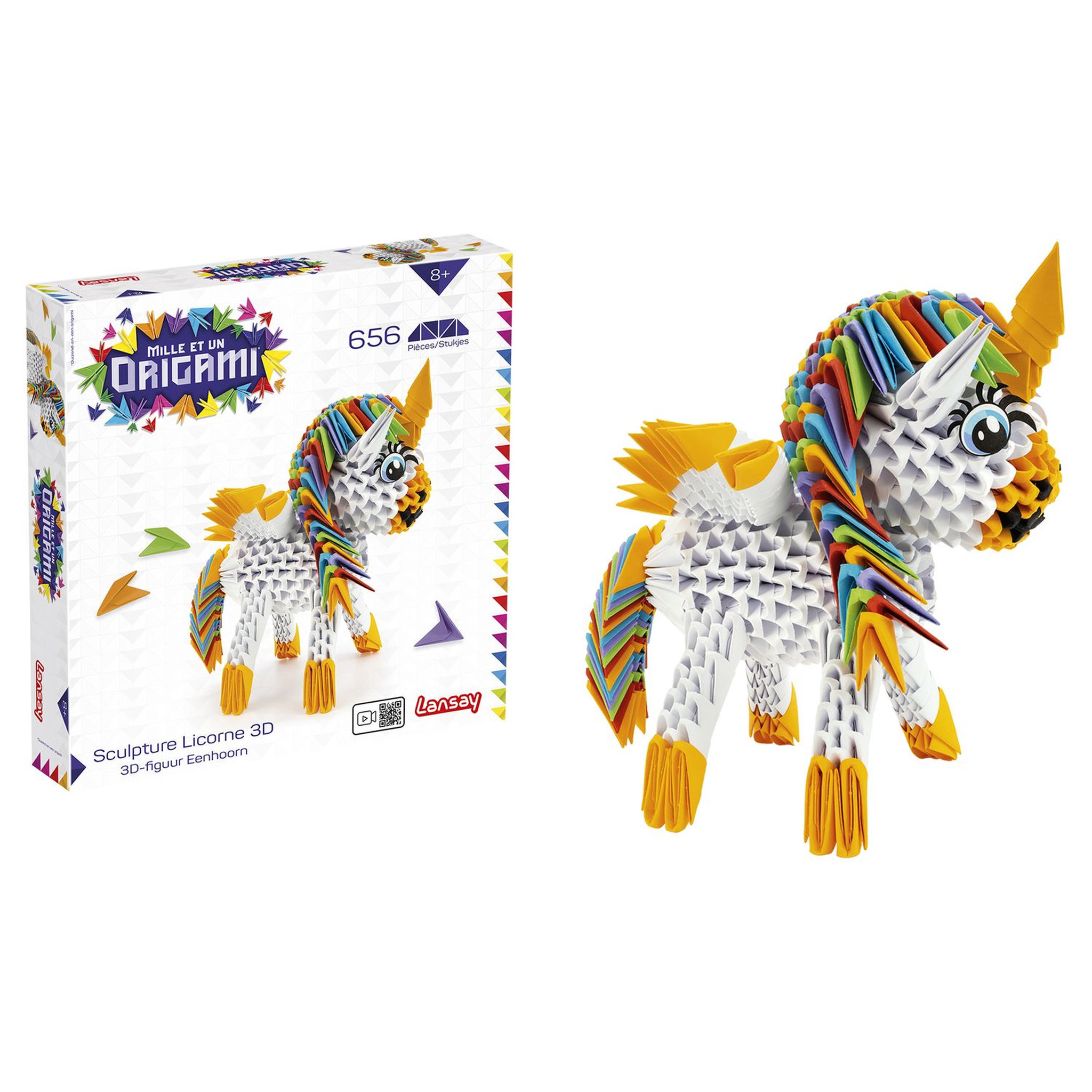 Voir la diapositive 2 : LANSAY Mille et un origami - Sculpture Licorne 3D