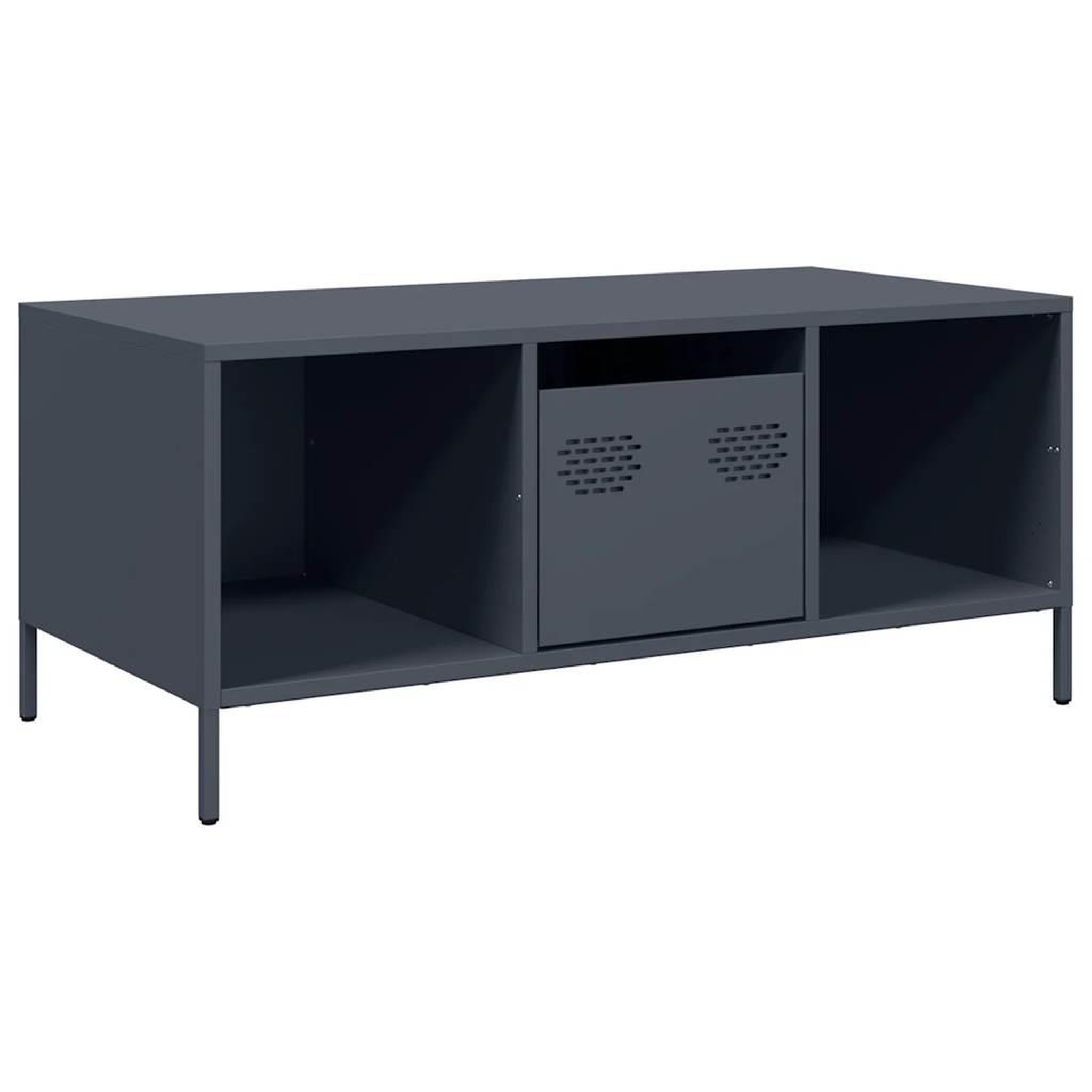 Voir la diapositive 2 : VIDAXL Table basse anthracite 101,5x50x43,5 cm acier lamine a froid