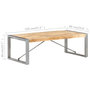 Voir la diapositive 6 : VIDAXL Table basse 120x60x40 cm Bois de manguier brut