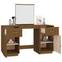 Voir la diapositive 5 : VIDAXL Ensemble de coiffeuse et miroir Marron miel Bois de pin solide